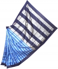Blue and black  sambalpuri silk saree