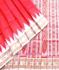 Red and white khandua silk saree