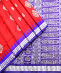 Maroon and violet  handwoven polyster and silk mix saree