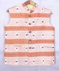 Cantaloupe orange sambalpuri cotton jacket