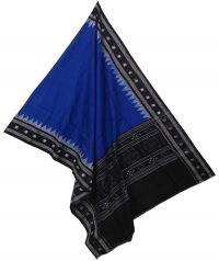 Navy blue black sambalpuri handloom cotton dupatta