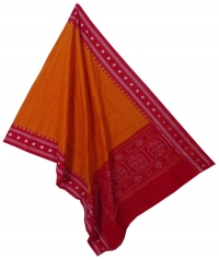 Yellow red sambalpuri handloom cotton dupatta