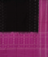 Black pink sambalpuri handloom cotton dupatta