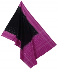 Black pink sambalpuri handloom cotton dupatta