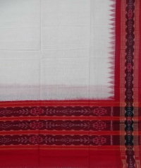 White red sambalpuri handloom cotton dupatta