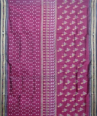 Mulberry and black khandua silk saree