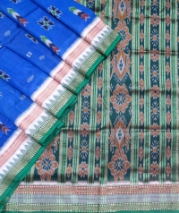 Azure blue and green  khandua silk saree