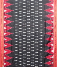 Black and red  khandua silk saree