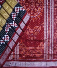 Tortilla and maroon  sambalpuri silk saree