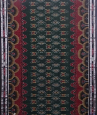 Green and black sambalpuri handloom cotton saree