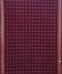 Maroon and brown sambalpuri handloom cotton saree