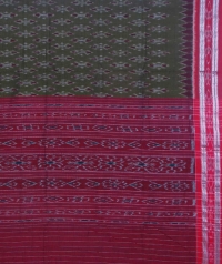 Olive and maroon sambalpuri handloom cotton saree
