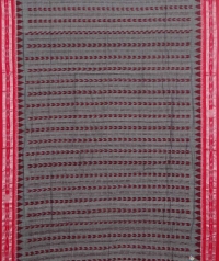 Gray and maroon sambalpuri handloom cotton saree