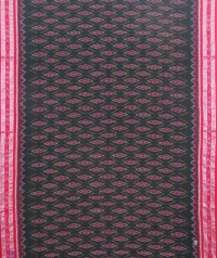 Green and maroon sambalpuri handloom cotton saree