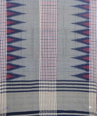 Gray and black sambalpuri handloom cotton saree