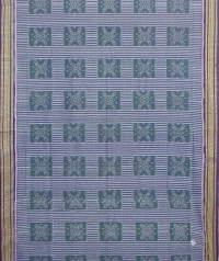 Gray and violet sambalpuri handloom cotton saree