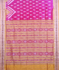Purple and yellow khandua  silk saree