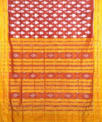 Ruby pink and yellow khandua  silk saree