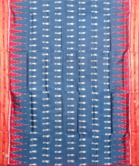 Yale blue and red  khandua silk sare