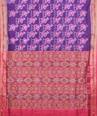 Blue and red khandua silk saree