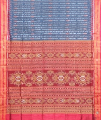 Yale blue and red  khandua silk sare