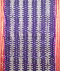 Blue and red khandua silk saree