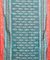 Green and red khandua silk saree