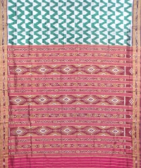 Green and maroon khandua silk saree