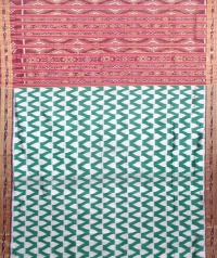 Green and maroon khandua silk saree