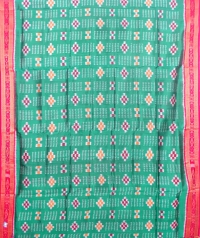 Green and red khandua silk saree
