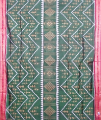 Green and maroon khandua silk saree