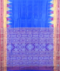 Azure and red khandua  silk saree