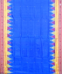 Azure and red khandua  silk saree