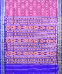 Magenta and azure blue khandua silk saree