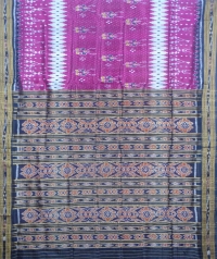 Purple and black khandua silk saree