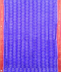 Azure blue and red khandua silk saree