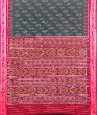 Green and maroon sambalpuri handloom cotton saree