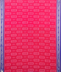 Red and black sambalpuri handloom cotton saree