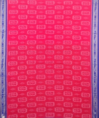 Red and black sambalpuri handloom cotton saree