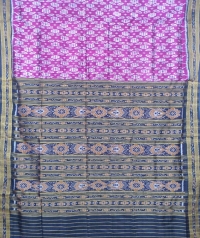 Purple and black khandua silk saree