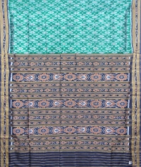 Green and black khandua silk saree