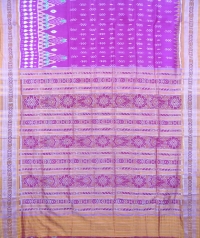 Purple and yellow khandua silk saree