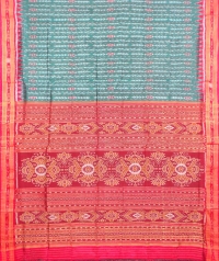 Green and red khandua  silk saree