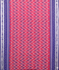 Red and blue sambalpuri handloom cotton saree