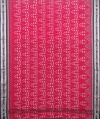 Maroon and black sambalpuri handloom cotton saree