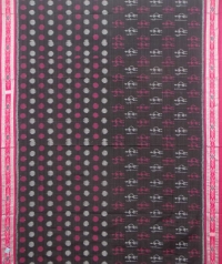 Black and maroon sambalpuri handloom cotton saree