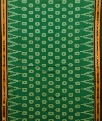 Green and black sambalpuri handloom cotton saree