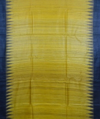 Yellow & black colour handwoven tussar silk saree  