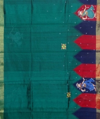 Green & black  colourhandwoven tussar silk saree  