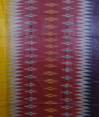 Maroon, yellow & blue colour handwoven tussar silk saree  